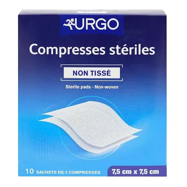 10×2 compresses stériles non tissées 7,5cmx7,5cm