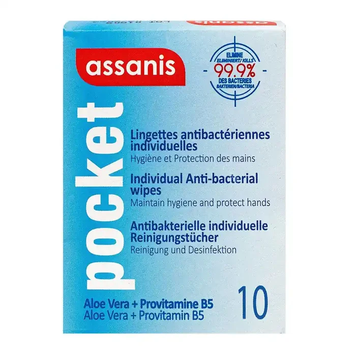 10 lingettes antibactériennes