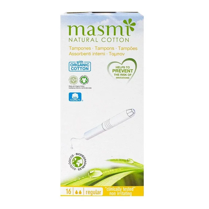 16 tampons réguliers Natural Cotton Masmi