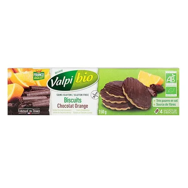 20 biscuits bio chocolat orange 150g