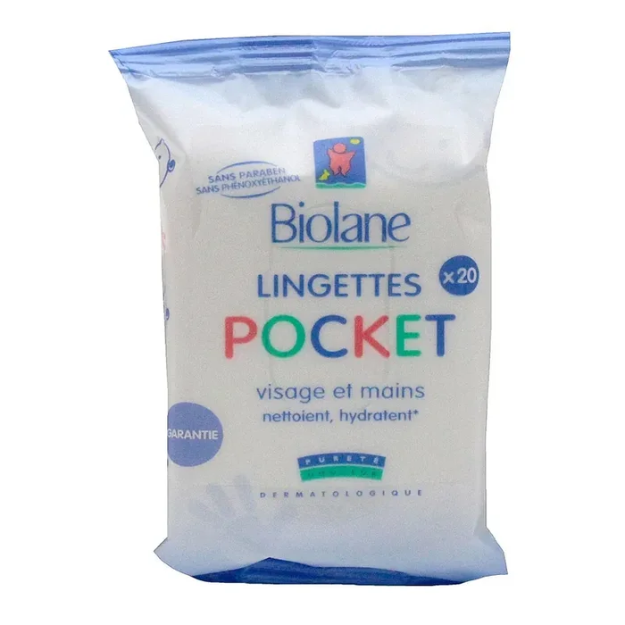20 lingettes bébé visage & mains (format Pocket)