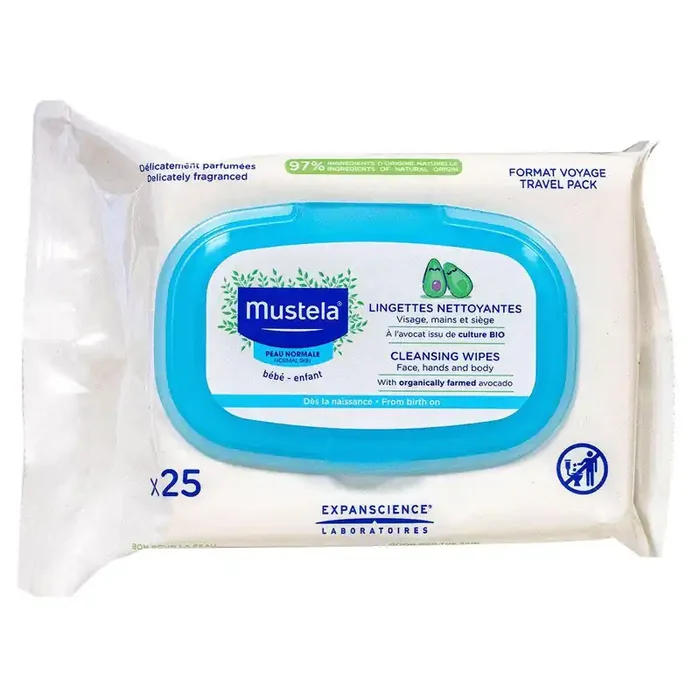 25 lingettes nettoyantes visage mains siège