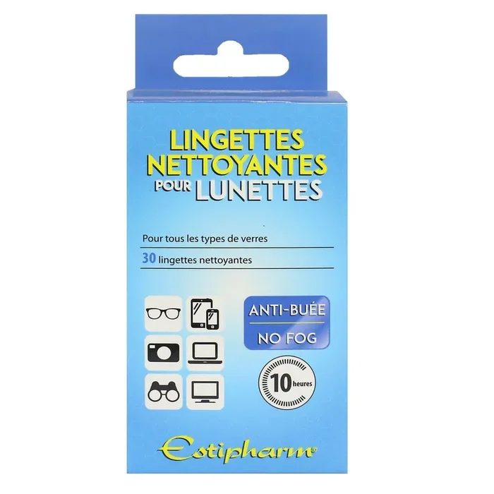 30 lingettes nettoyantes pour lunettes