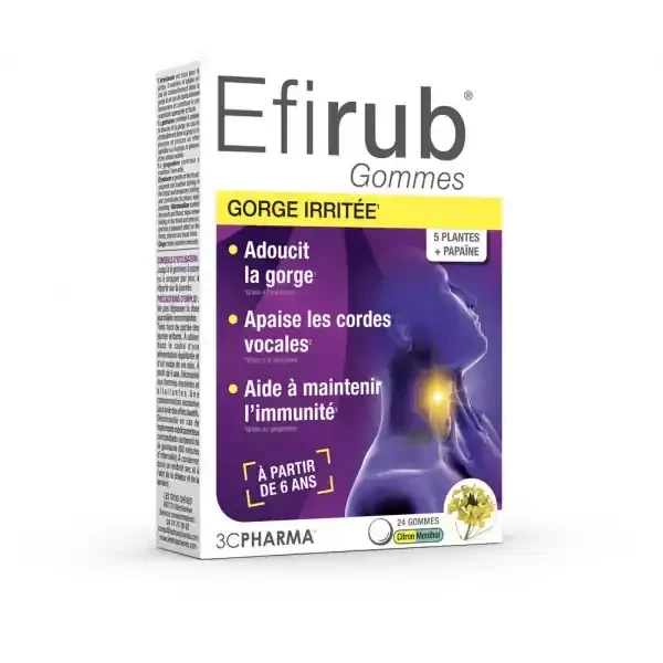 3C Pharma Efirub Gommes Gorge Irritée x 24