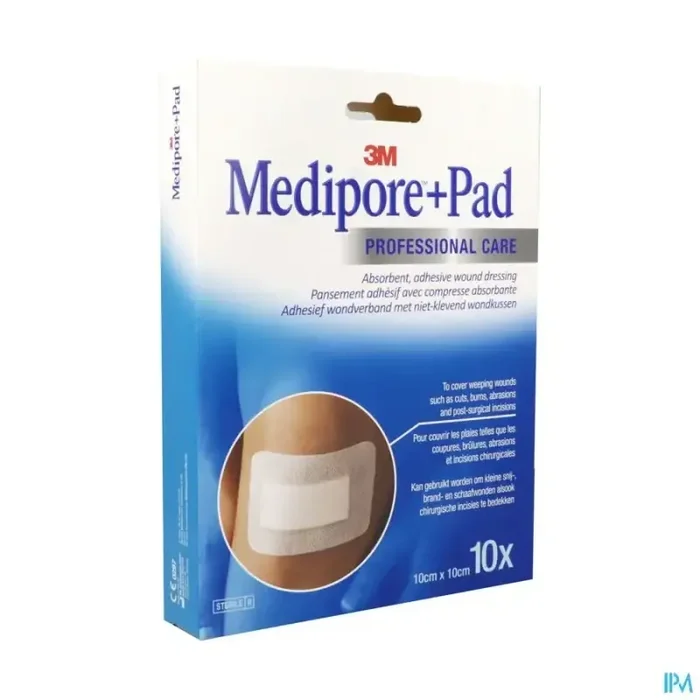 3m medipore+ pad pansement absorbant 10cm x 10cm 10