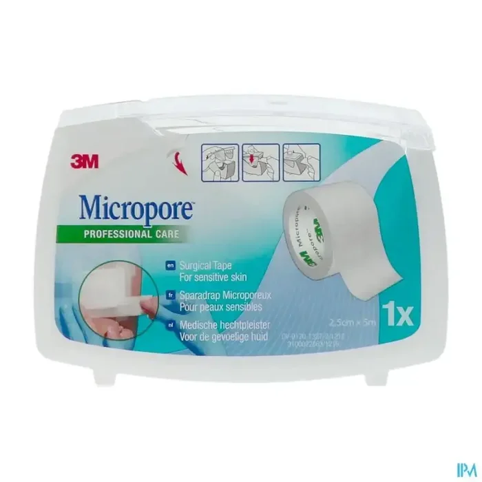 3m micropore sparadrap microporeux blanc 25mm x 5m