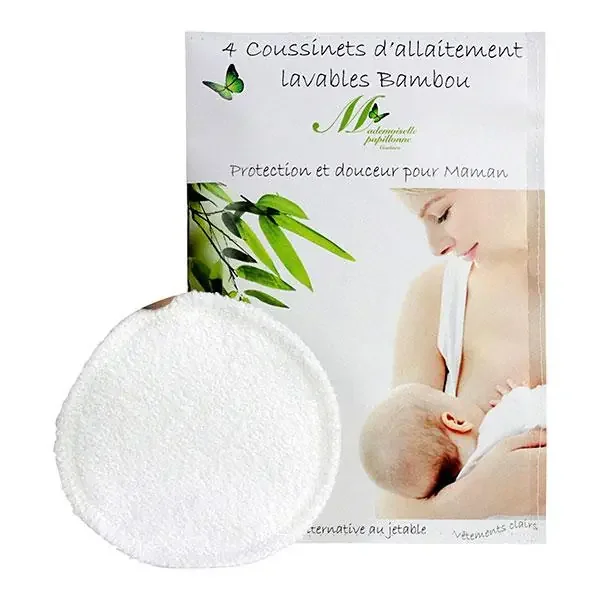4 coussinets allaitement lavables blanc