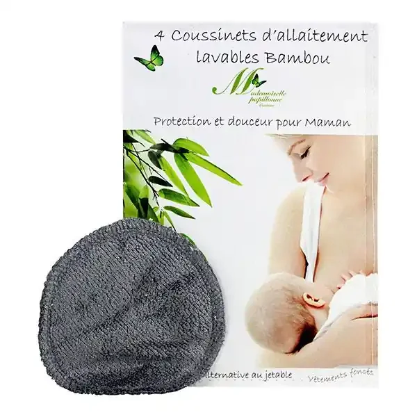 4 coussinets allaitement lavables gris