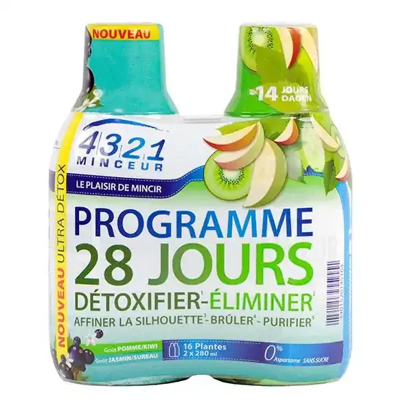 4321 minceur ultra draineur 2x280ml pomme-kiwi & jasmin-sureau