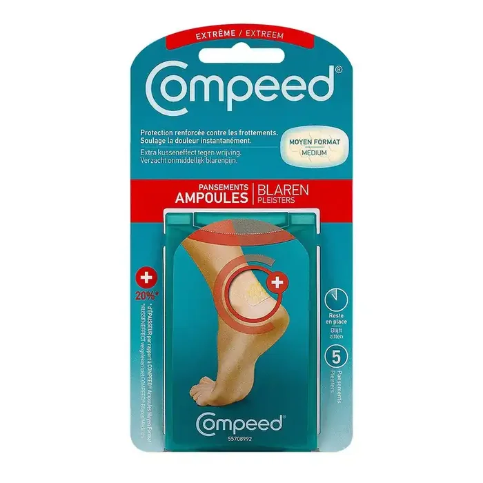 5 pansements ampoules extrême moyen format