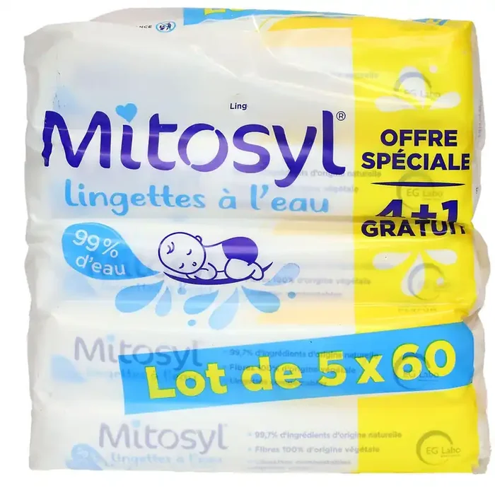 5 x 60 lingettes à l‘eau