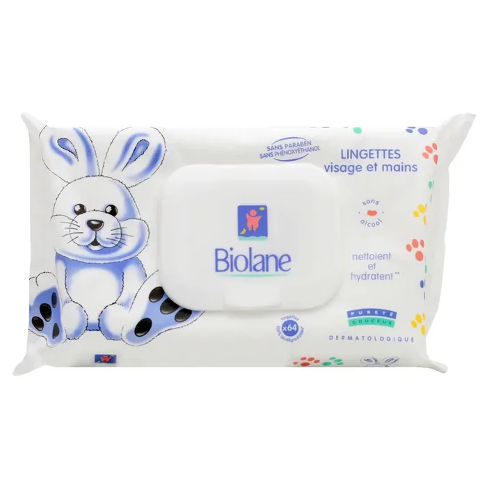 64 lingettes bébé visage & mains