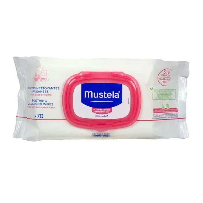 70 lingettes nettoyantes apaisantes