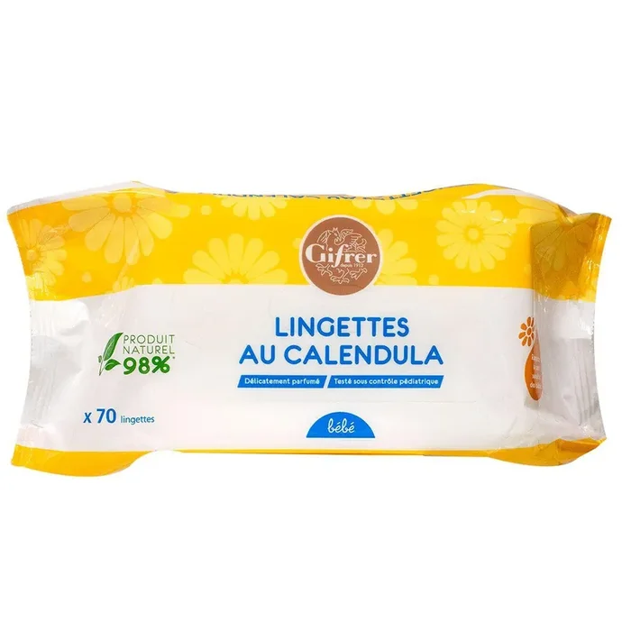 70 lingettes nettoyantes au calendula
