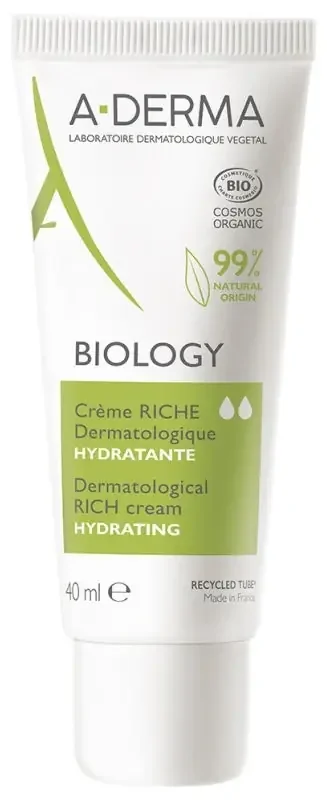 A-Derma Biology Crème Riche Dermatologique Hydratante Bio 40 ml