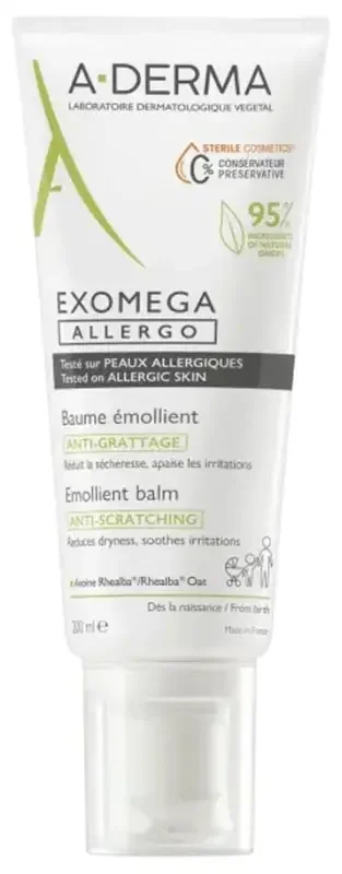 A-Derma Exomega — Allergo – Baume Émollient Cosmétique Stérile 200 ml