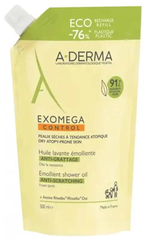 A-Derma Exomega Control – Huile Lavante Émolliente Anti-Grattage 500 ml