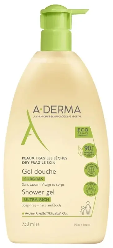 A-Derma Les Indispensables – Gel Douche Surgras Nourrissant 750 ml