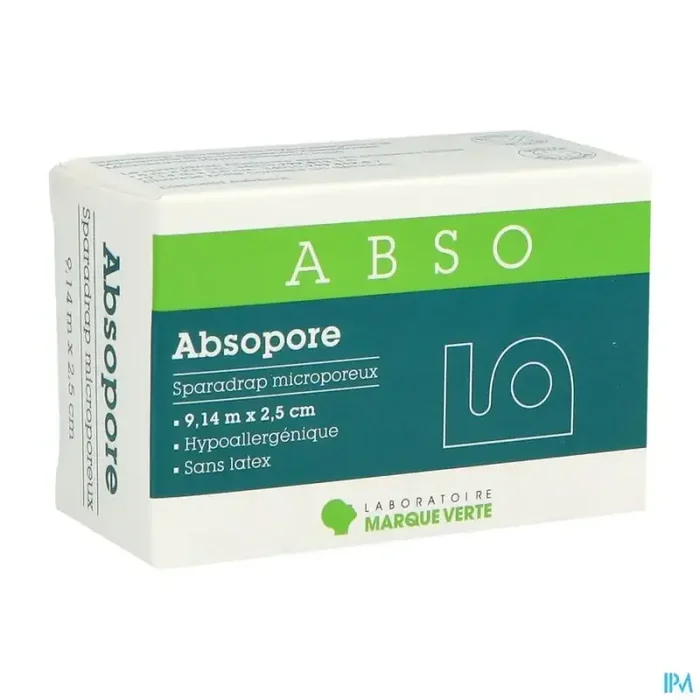 Absopore sparadrap microporeux non tissee 9m x 2cm5