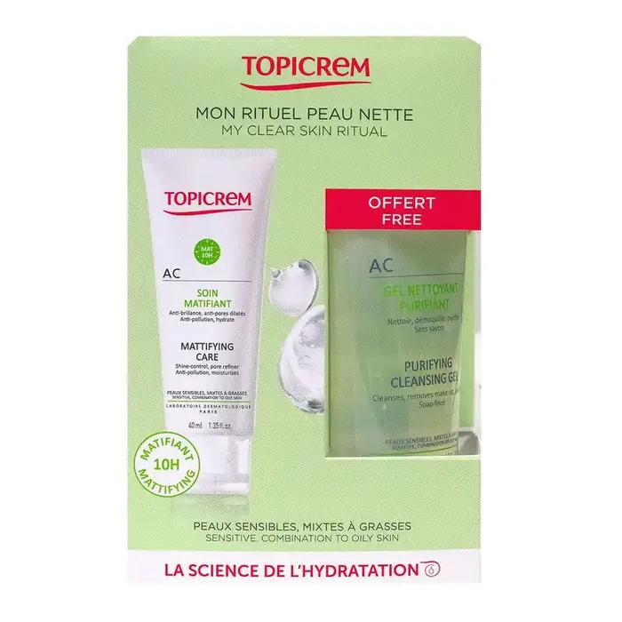 AC soin matifiant 40ml + gel nettoyant 75ml offert