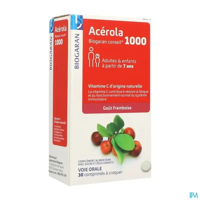 Acerola biogaran conseil 1000mg comprimé à croquer 30