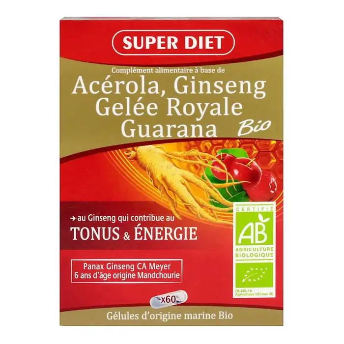 Acérola ginseng bio 60 gélules