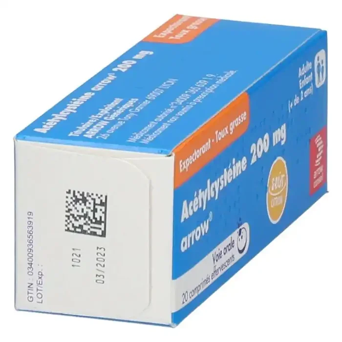 ACETYLCYSTEINE 200MG ARROW TOUX GRASSE 20 COMPRIMES EFFERVESCENTS ARROW GENERIQUES