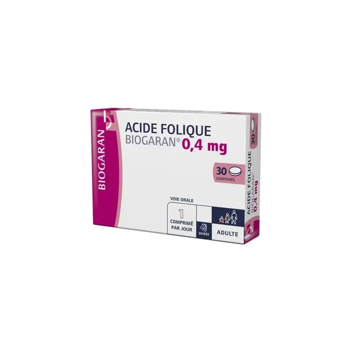 Acide folique biogaran 0mg4 comprimé 30