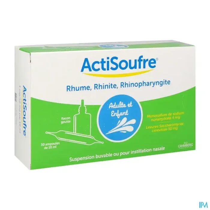 Actisoufre solution nasale buvable ampoule 10ml 30