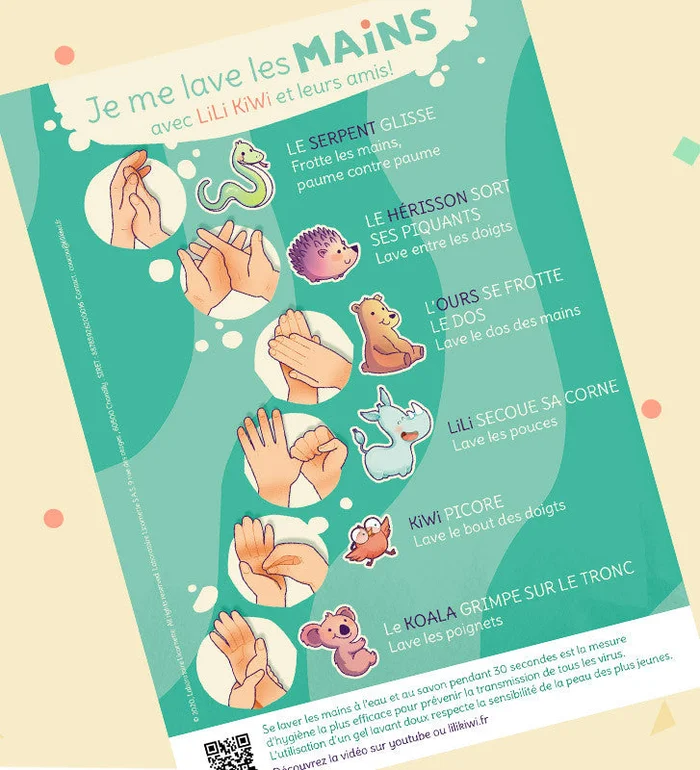 Affiche JE ME LAVE LES MAINS