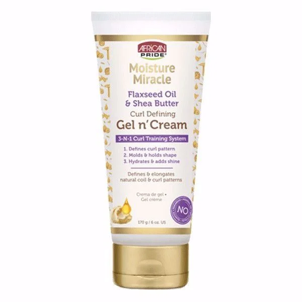African Pride Gel et crème d’huile de lin et de beurre de karité 170g