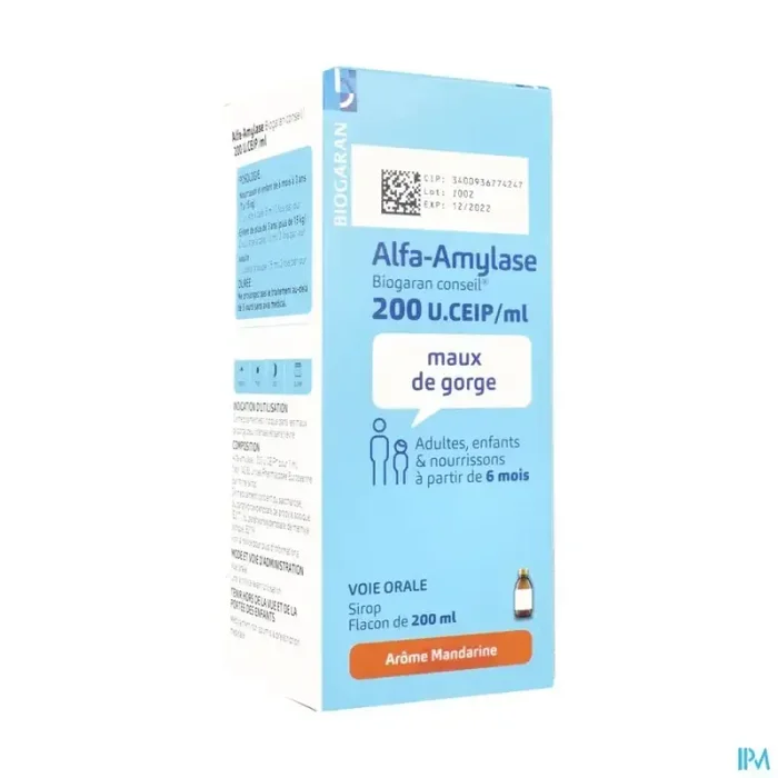 Alfa amylase bgr conseil 200u ceip/ml sirop 200ml + mesure
