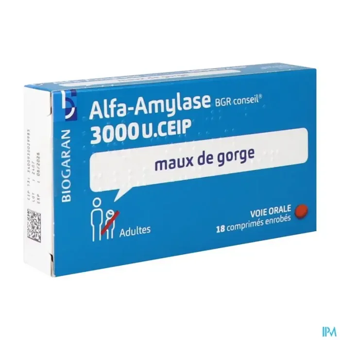 Alfa amylase bgr conseil 3000u ceip comprimé enrobe 18