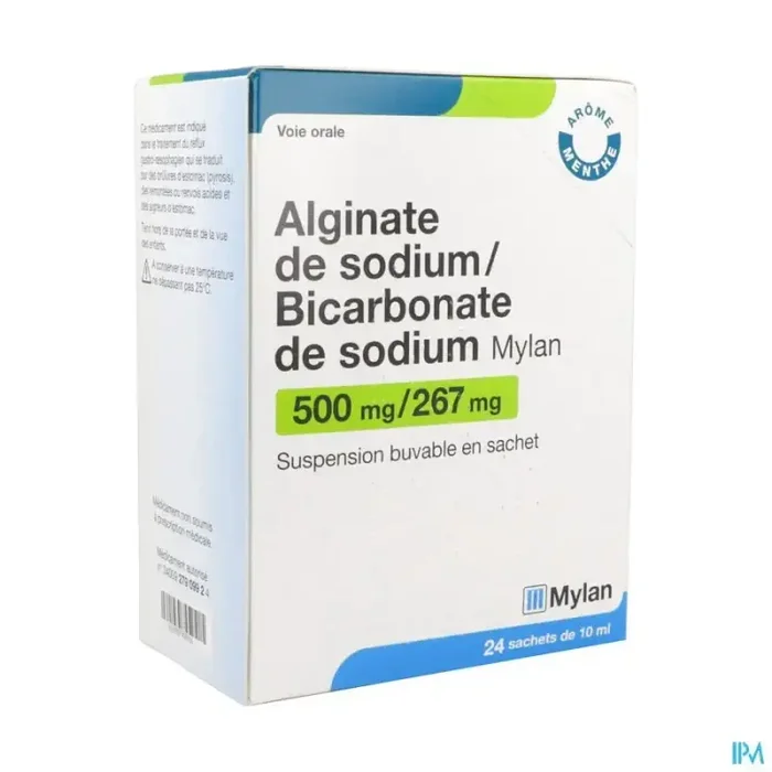 Alginate de sodium bicarbonate de sodium viatris suspension buvable 10ml sachet 24