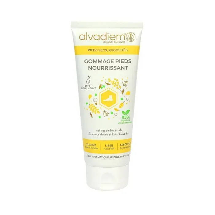 ALVADIEM – Gommage pieds nourrissant – pieds secs rugosité 75 mL