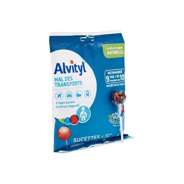 Alvityl Mal des Transports 10 sucettes cola & fraise