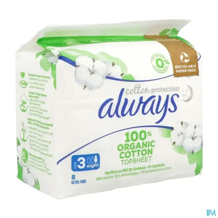 Always cotton protection serviette night 8