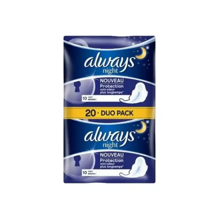 Always Night duo pack de 20 serviettes + 1 boite offerte