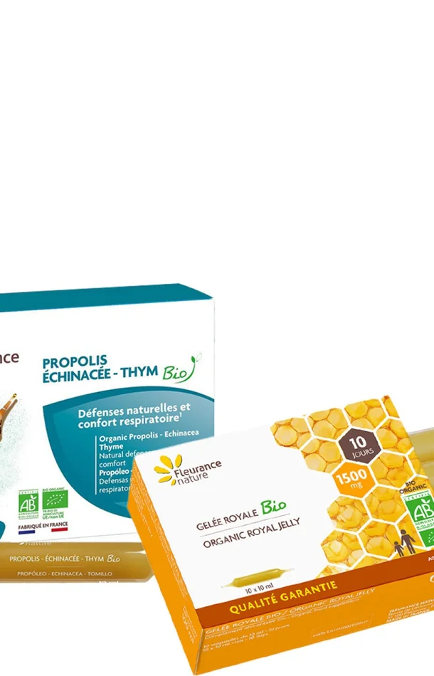 Ampoules défenses immunitaires bio – Gelée royale & propolis – 2 x 10 jours