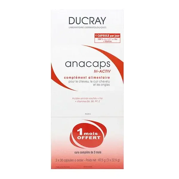 Anacaps tri-activ cheveux et ongles 3×30 capsules