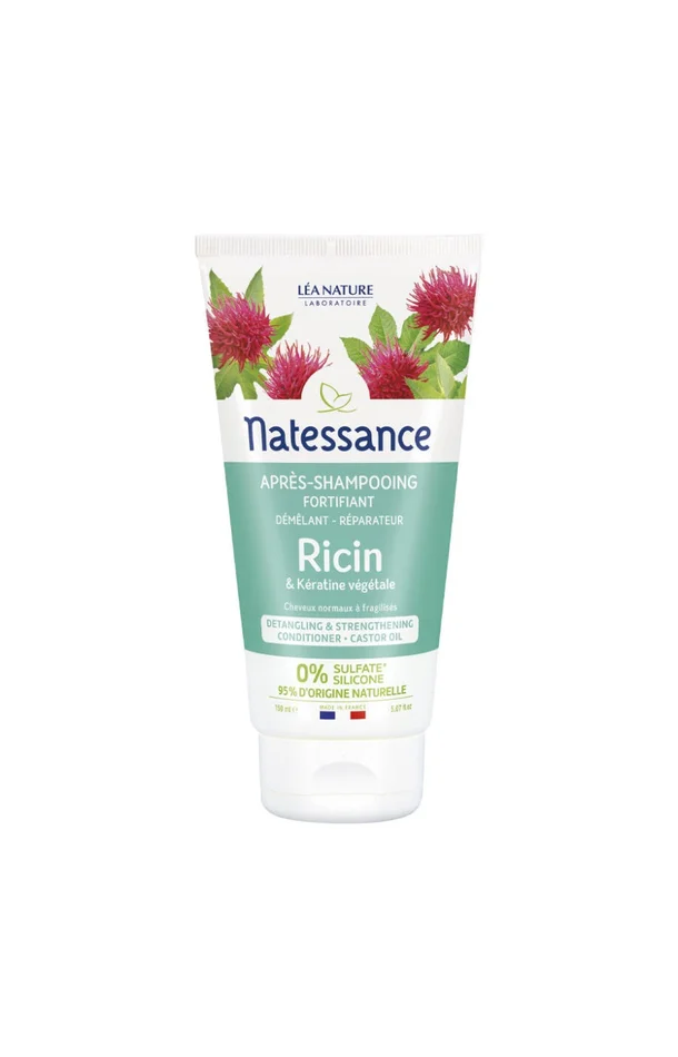 Après-shampoing fortifiant bio – Huile de ricin – Cheveux secs ou fragilisés