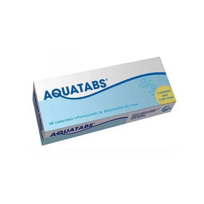 Aquatabs 60 comprimes effervescents de desinfection de l‘eau