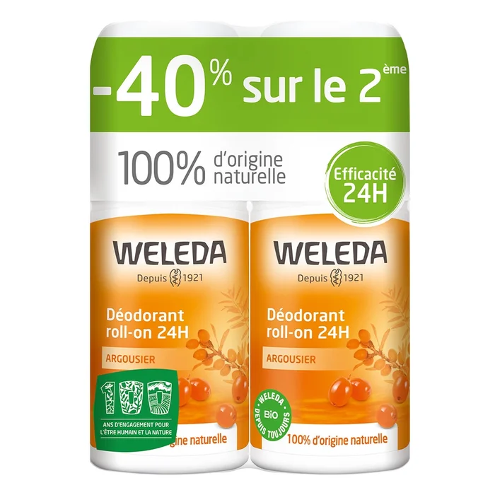 Argousier – D&eacute;odorant Roll-on 24h – 100% d’Origine Naturelle 2 x 50 ml