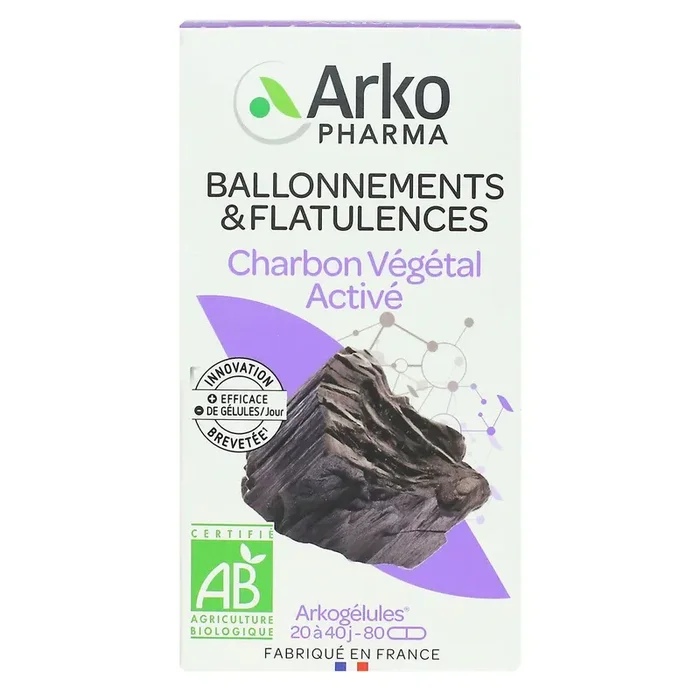 Arkogélules charbon végétal bio 80 gélules