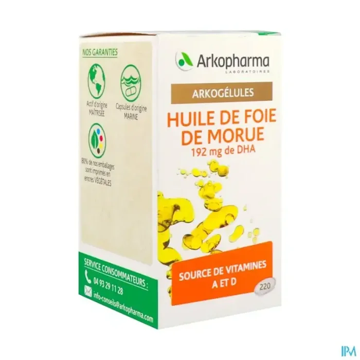 Arkogélules huile foie de morue capsule 220