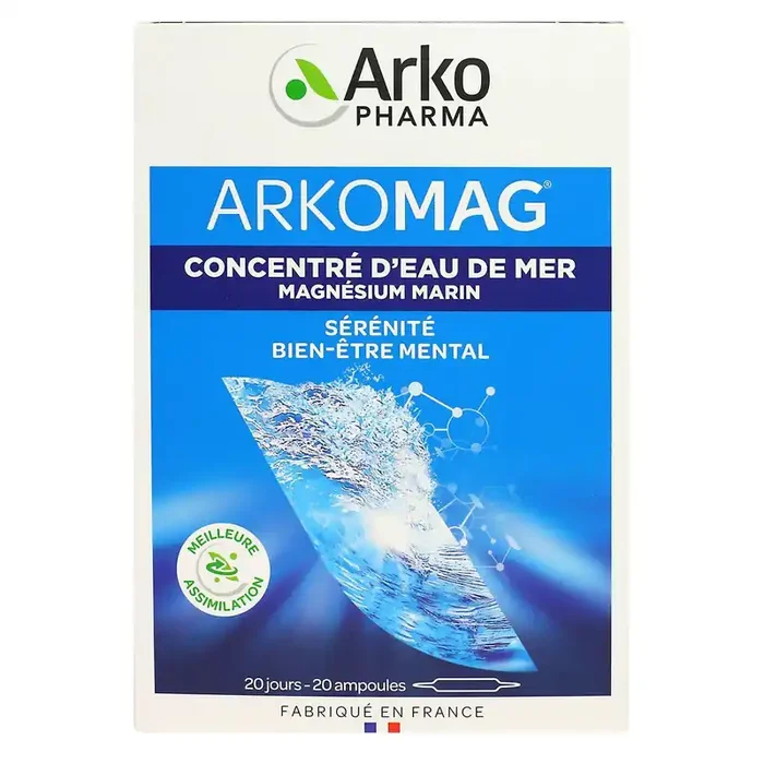 Arkomag concentré d‘eau de mer Magnésium marin 20 ampoules