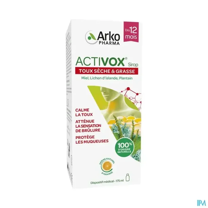 Arkopharma activox gorge et toux sirop 175ml