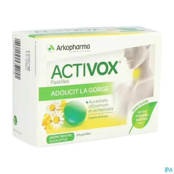 Arkopharma activox pastille sans sucre menthe eucalyptus 24