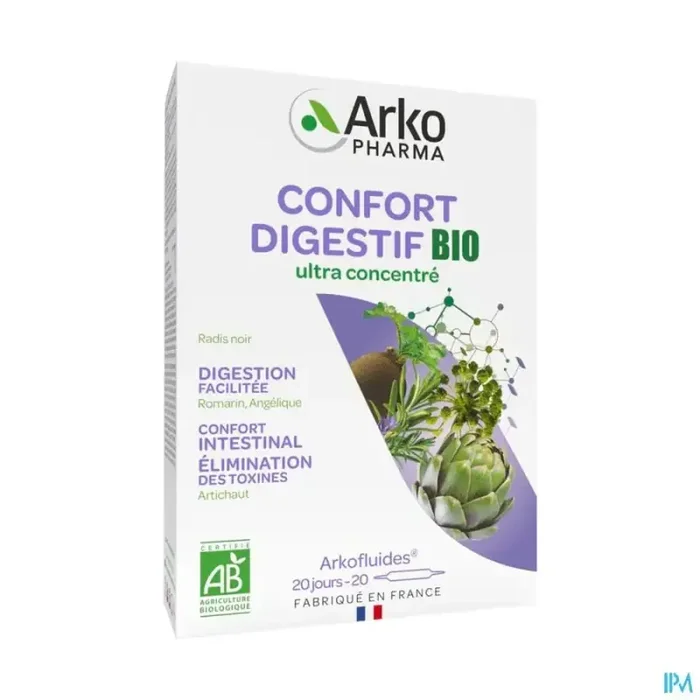 Arkopharma arkofluides bio confort digestif ampoule buvable 10ml 20