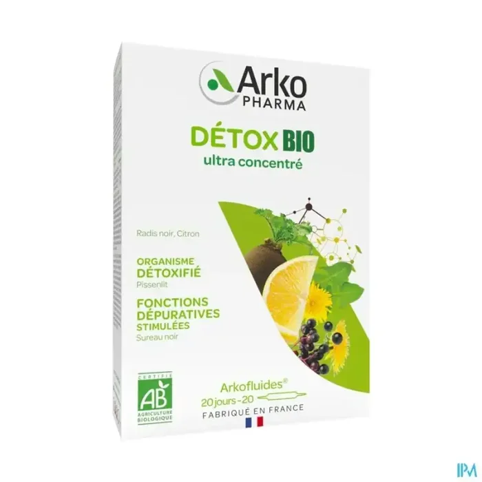 Arkopharma arkofluides bio detox ampoule buvable 10ml 20